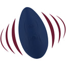 Id Shhh Remote Control Slim Massager in blue with gentle curves for discreet arousal and remote control features.