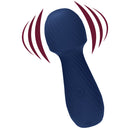 Id Travel With Me Mini Pleasure Wand in navy, designed for powerful, portable pleasure anywhere.