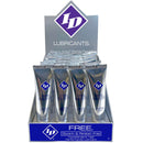 ID Free Water Based Lubricant 1 Oz 24ct Display with individual tubes in retail packaging.