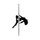 Ouch Fully Adjustable Dance Pole Silver with a silhouette dancer, perfect for home pole dancing.