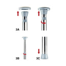 Installation instructions for Ouch Fully Adjustable Dance Pole Silver showing adjustable components.