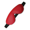 Kinklab Bondage Basics Padded Leather Blindfold Red designed for sensory deprivation with a full blackout effect.