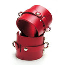 KinkLab Bondage Basics Leather Ankle Cuffs Red