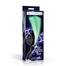 Booty Sparks Vibrating Optical Fiber Butt Plug with Remote Control packaging featuring a colorful fiber optic tail and remote.