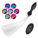 Booty Sparks Vibrating Optical Fiber Butt Plug with Remote Control showcasing fiber optic tail and remote.
