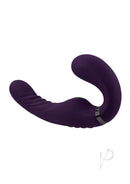 Evolved Share The Love Silicone Strap-On Purple, a versatile, strapless dual-shaft toy for couples.