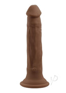 In Thrust We Trust Silicone Remote Control Dildo Chocolate with realistic textures and strong suction base.