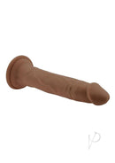 In Thrust We Trust Silicone Remote Control Dildo Chocolate with realistic vein textures and suction cup base.