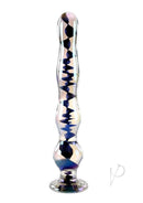 Playboy Jewels Wand Glass Probe Clear Black, polished glass probe with bead design and crystal iridescent finish.