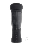 Playboy End Game Warming Stroker with UV Stand Black featuring a sleek design and control buttons for customization.