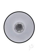 Playboy End Game Warming Stroker with UV Stand Black top view showcasing its textured inner sleeve.