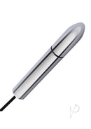 Lux Fetish Electro Sex Shock Wand with Wired Remote showcasing its sleek metal design.
