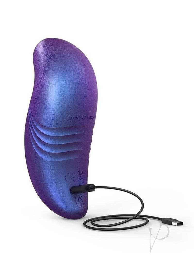 Love to Love Believer Clitoral Stimulator Night Blue with charging cable, designed for intense clitoral stimulation.
