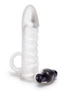 Size Up Clear View 2 Inch Vibrating Penis Extender with removable bullet vibrator for enhanced pleasure.