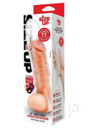 Size Up 3 Inch Extra Girthy Clear View Penis Extender packaging showcasing realistic texture and design.