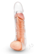 Size Up 3 Inch Extra Girthy Clear View Penis Extender showing realistic details and textured surface.