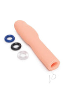 Size Up Extra Realistic Penis Extender 4 Inch Vanilla with three color rings for enhanced experience.