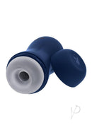 Playboy Gusto Rechargeable Masturbator Blue sleek design with textured channel for enhanced pleasure.
