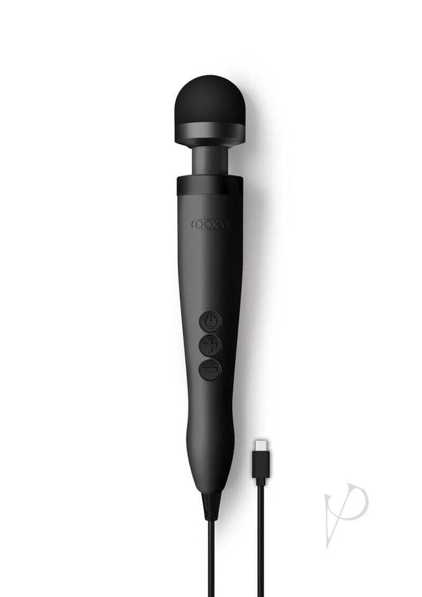 Doxy USB-C Matte Black Intimate Massager with Powerful Rumbly Vibrations and Sleek Design