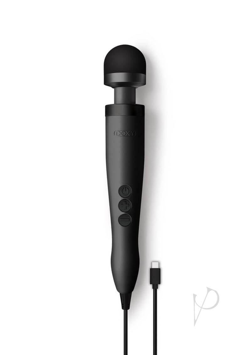 Doxy USB-C Matte Black Intimate Massager with Powerful Rumbly Vibrations and Sleek Design
