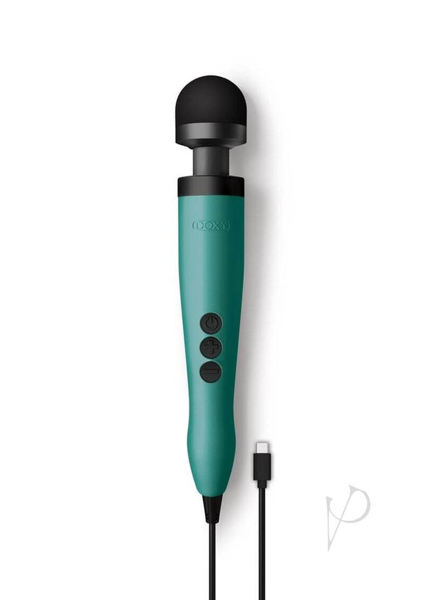 Doxy USB-C Turquoise Green intimate massager with powerful rumbly vibrations and USB-C connectivity.