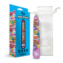 Prints Charming Pop Tease 7 Inch Classic Vibrator Purple in colorful packaging with sleek design.