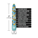 Prints Charming Pop Tease 7 Inch Classic Vibrator Bang Blue with vibrant design and features for smooth pleasure.