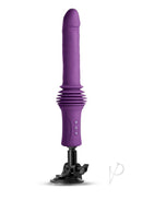 Inya Super Stroker Silicone Thrusting Vibrator Purple with suction base and controls for hands-free use.