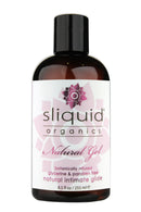Sliquid Organics Natural Gel Aloe Lubricant 8.5 Fl Oz bottle with botanical extracts and soothing aloe.