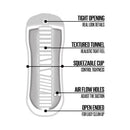 Happy Ending Rinse And Repeat Classic Stroker Mouth features a tight opening, textured tunnel, and squeezable cup.