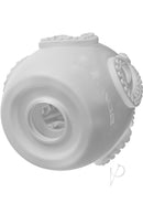 Lovense Kraken Disposable Stroker White close-up view of design and texture features.