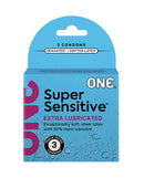 One Super Sensitive Condoms Box of 3 - Extra lubricated, exceptionally soft, sheer latex condoms.