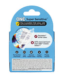 One Super Sensitive Condoms Box of 3 package showing details like FDA clearance and Sensatex latex.