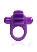 Screaming O 4B Skooch Vibrating Cock Ring Grape in purple color with fins for added sensation.