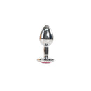 Onix Silver Romulo Extra Small Anal Plug featuring a shiny, conical design for comfortable stimulation.