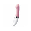 LELO GIGI 2 Rechargeable G Spot Vibrator Pink side view with sleek design and curved tip for G-spot stimulation.