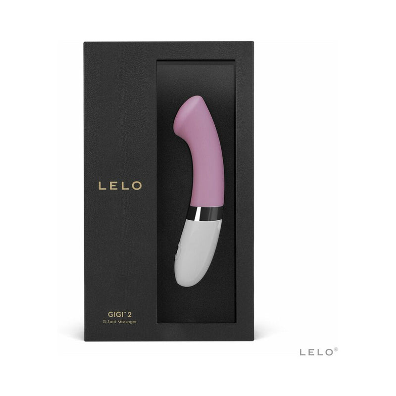 LELO GIGI 2 Rechargeable G Spot Vibrator Pink in elegant packaging box.