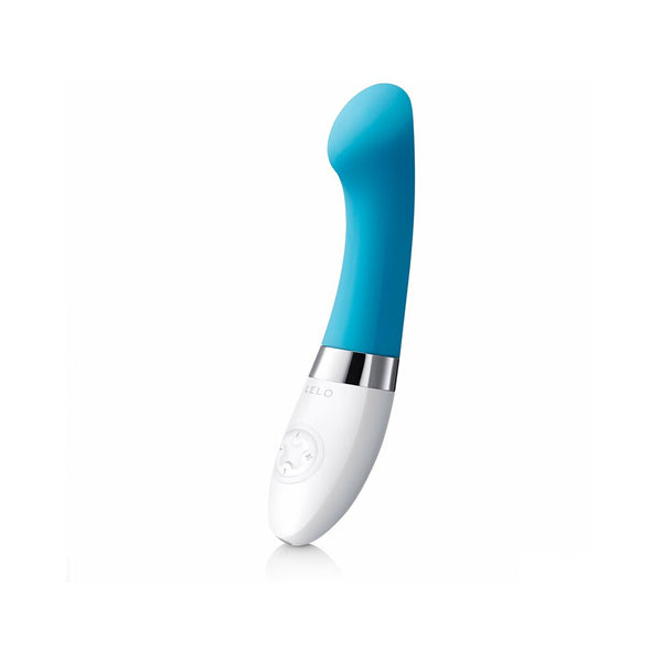 LELO GIGI 2 Rechargeable G Spot Vibrator Turquoise Blue, a sleek and powerful pleasure toy for G-spot stimulation.