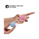 LELO BEADS Kegel Balls Set Blue Pink displayed, showcasing hygienic and easy-to-clean design for enhanced wellness.