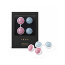 LELO BEADS Kegel Balls Set Blue Pink packaging and beads, designed for enhancing sensual wellness and pleasure.