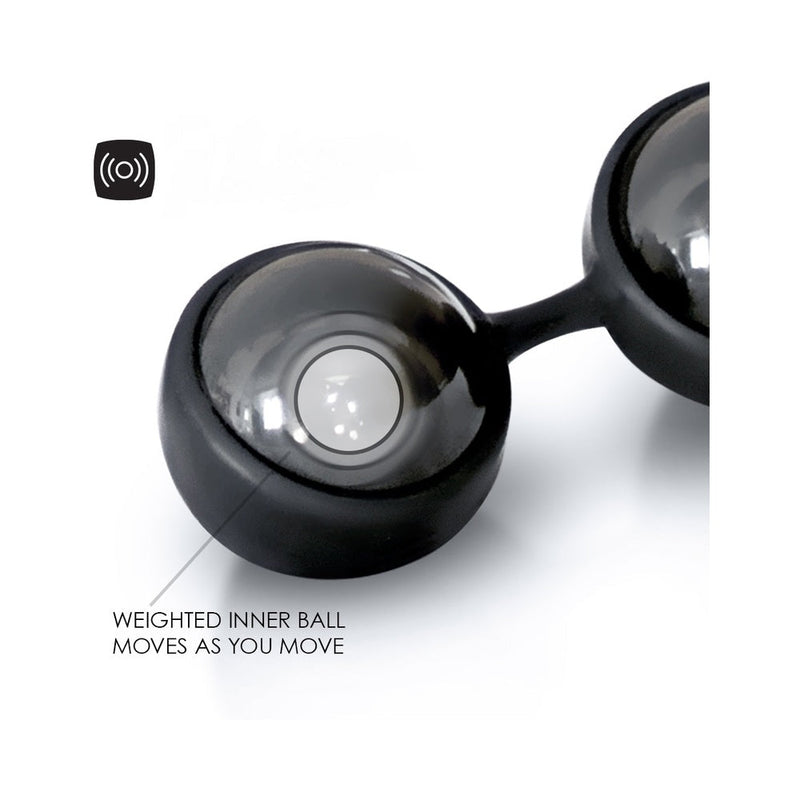 LELO BEADS Noir Kegel Balls Set Black with weighted inner ball that moves as you move for enhanced pleasure.