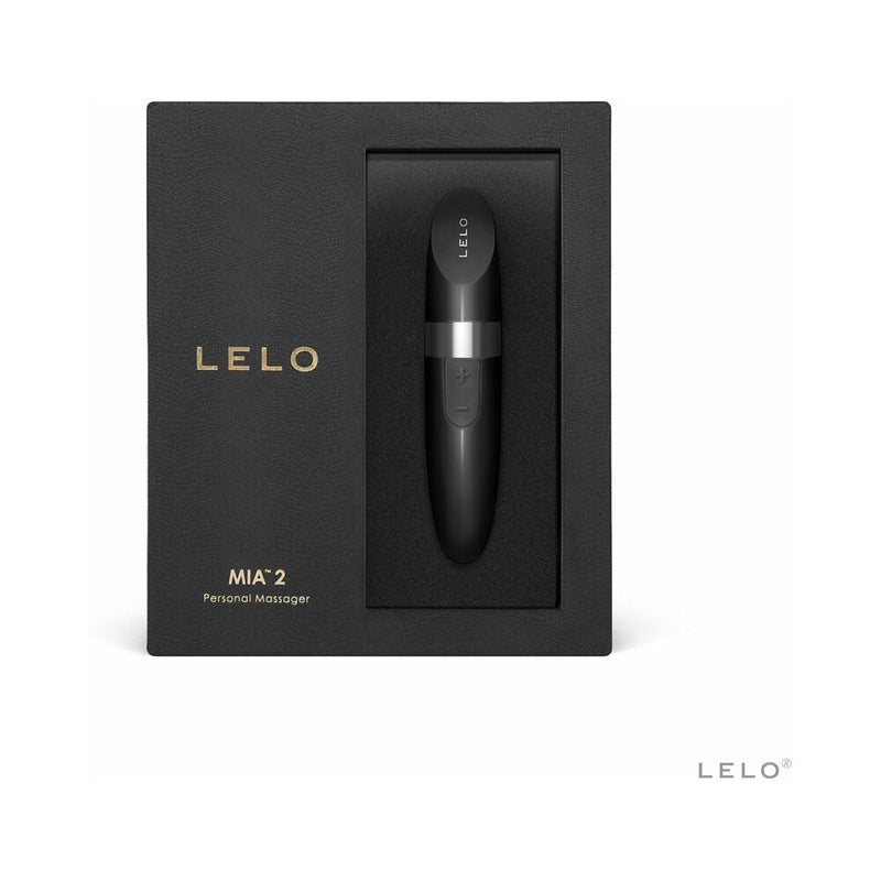 LELO MIA 2 Rechargeable Lipstick Vibrator Black in elegant packaging for discreet pleasure and sophistication.