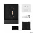 LELO SONA 2 Cruise Rechargeable Clitoral Stimulator Black in its packaging with accessories and warranty card.