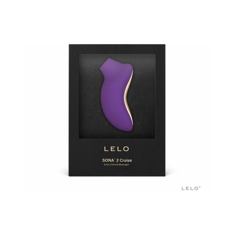 LELO SONA 2 Cruise Rechargeable Clitoral Stimulator Purple product packaging with elegant design.