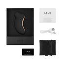 LELO SONA Rechargeable Clitoral Stimulator Black in original packaging with accessories.