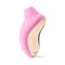 LELO SONA Rechargeable Clitoral Stimulator Pink side view showcasing its sleek design and soft silicone material.