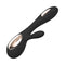 LELO SORAYA WAVE Rechargeable Rabbit Vibrator Black with sleek design and innovative WaveMotion technology.