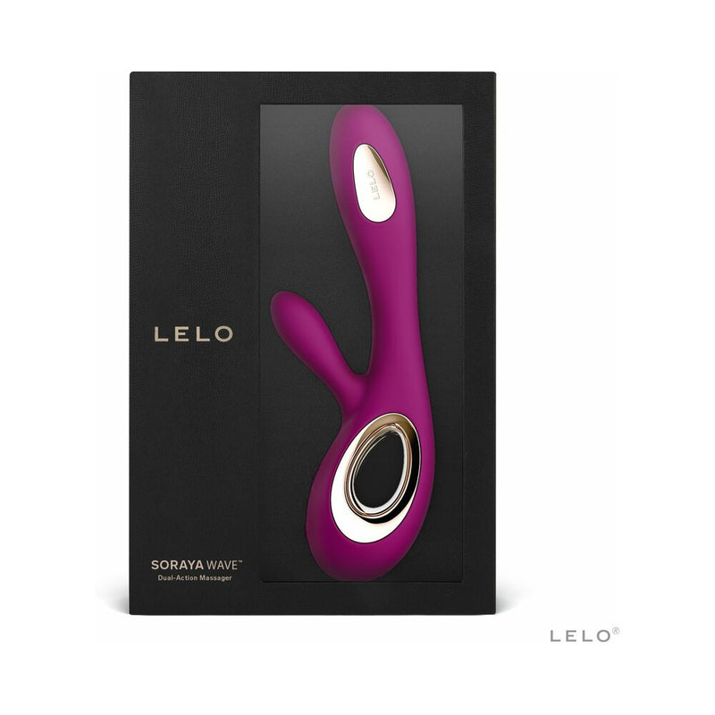 LELO SORAYA WAVE Rechargeable Rabbit Vibrator Deep Rose in elegant packaging.