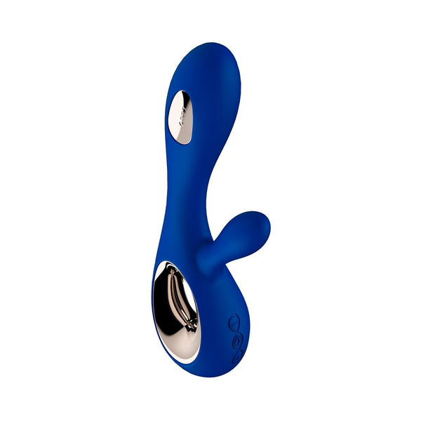 LELO SORAYA WAVE Rechargeable Rabbit Vibrator Midnight Blue showcasing smooth body-safe silicone design.