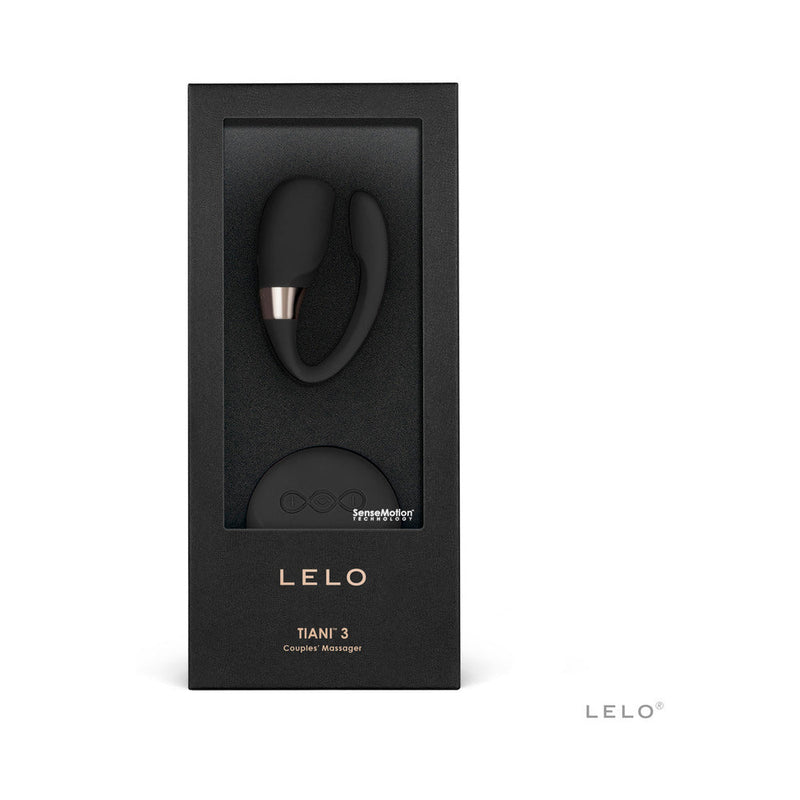 LELO TIANI 3 Dual Stimulation Couples Vibrator with Remote Black in elegant packaging.